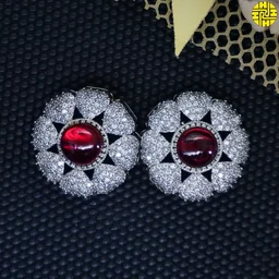 HJ Royal Look CZ Flower Green Necklace Set - I-215gr - Green, Two Tone Plating