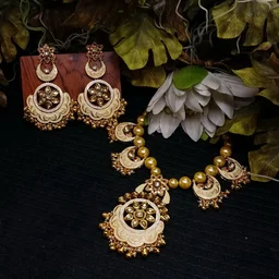 HJ Exclusive Designer Kundan Maroon Necklace Set - h-2152mr - Maroon, Gold Plating
