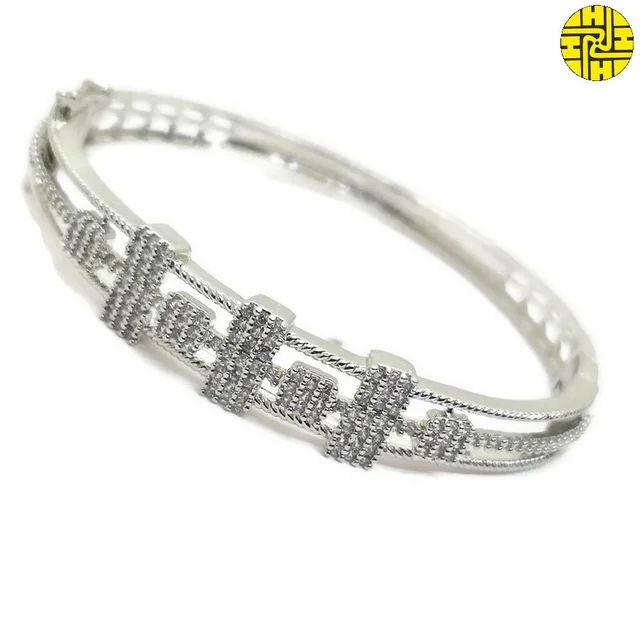 HJ Real Diamond Look Cz Bracelet Hbk 007 - White, Rhodium