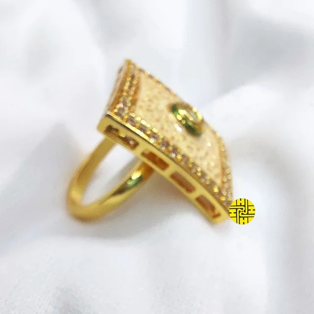 HJ Designer Ivory Ring - Hjr-004a - Ivory, Gold plating