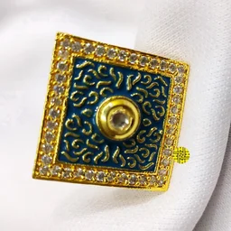 HJ Designer Ivory Ring - Hjr-004a - Ivory, Gold plating