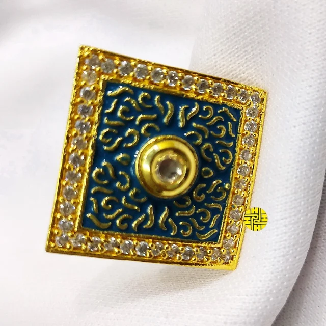 HJ Designer Ivory Ring - Hjr-004a - Ivory, Gold plating