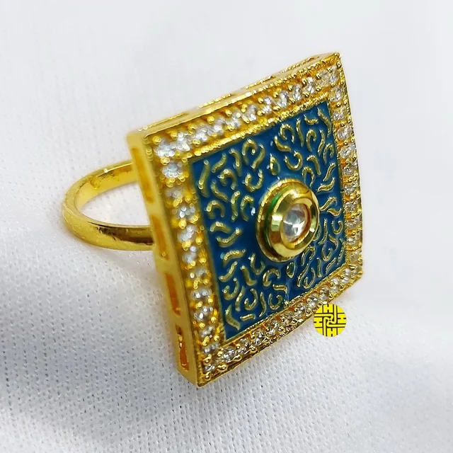 HJ Designer Ivory Ring - Hjr-004a - Ivory, Gold plating