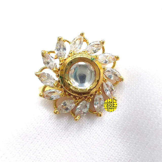 HJ Designer Ring Hjr-020wh - White, Gold plating