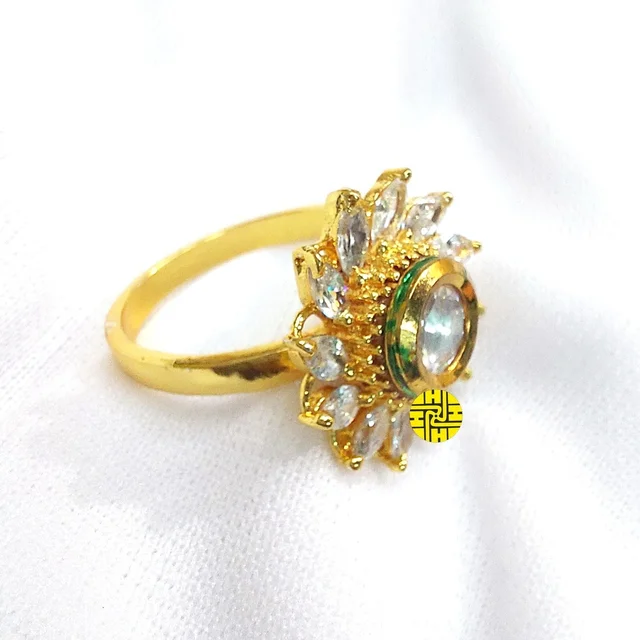 HJ Designer Ring Hjr-020wh - White, Gold plating