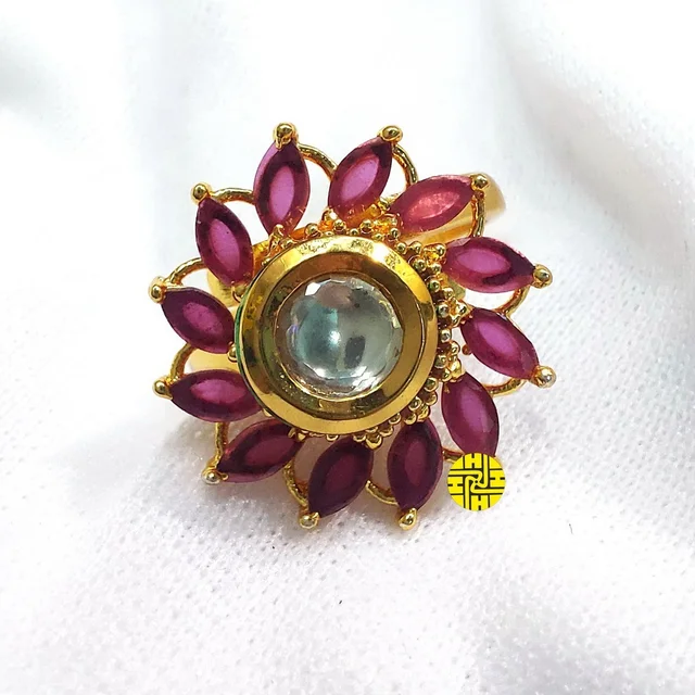 HJ Designer Ring Hjr-020wh - White, Gold plating