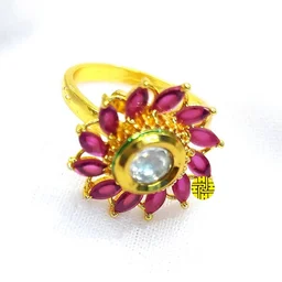 HJ Designer Ring Hjr-020wh - White, Gold plating