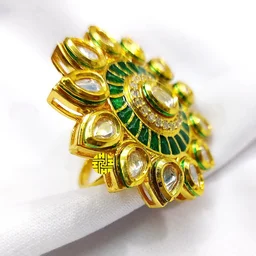 HJ Designer Maroon Ring - Hjr-022a - Maroon, Gold plating