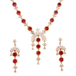 HJ Designer Pearl Necklace Set - Hjs-046c - Pearl White, Gold Plating
