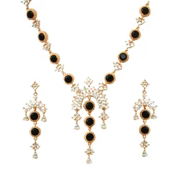 HJ Designer Pearl Necklace Set - Hjs-046c - Pearl White, Gold Plating