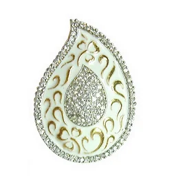 HJ Designer Pendant Set Hjs 0143a - Red, Two Tone Plating