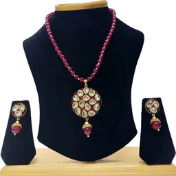 HJ Classic Designer Pearl Pendant Set - Hjs-828a - Pearl Ivory, Gold Plating