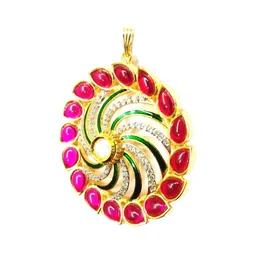 HJ Designer Pendant Set Hjs 0981c - Ivory, Two Tone Plating