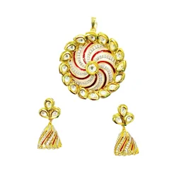 HJ Designer Pendant Set Hjs 0981a - Multi, Two Tone Plating