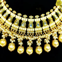 HJ Bridal-inspired Multi Color Bridal Necklace Set - hjs-2201a - Ivory, Gold Plating