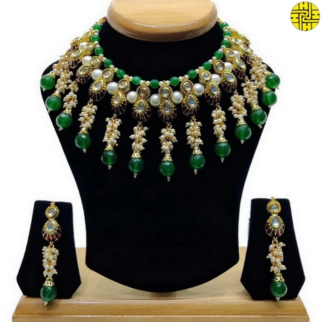 HJ Bridal-inspired Multi Color Bridal Necklace Set - hjs-2230a - Multi, Gold Plating