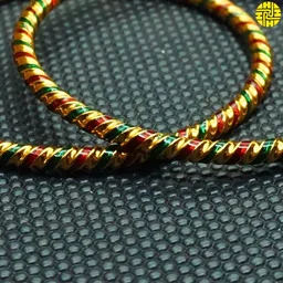 HJ High Gold Plating Designer Bangles Hmb 003a - Multi (Green-Multi), Gold Plating, 2.4