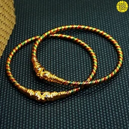 HJ High Gold Plating Designer Bangles Hmb 006b - White, Gold Plating, 2.4