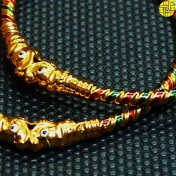 HJ High Gold Plating Designer Bangles Hmb 006a - Multi (Green-Multi), Gold Plating, 2.6