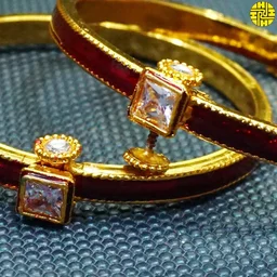 HJ Premium Quality High Gold Plating Meenakari Black Bangles - Hmb 015blk - Black, Gold Plating, 2.4 Flexible