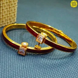HJ Premium Quality High Gold Plating Meenakari Black Bangles - Hmb 015blk - Black, Gold Plating, 2.4 Flexible