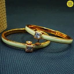 HJ Premium Quality High Gold Plating Meenakari Black Bangles - Hmb 015blk - Black, Gold Plating, 2.4 Flexible
