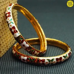 HJ High Gold Plating Designer Bangles Hmb 018a - Maroon, Gold Plating, 2.6