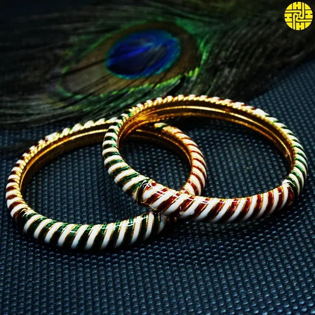 HJ High Gold Plating Designer Bangles Hmb 019a - Multi, Gold Plating, 2.6