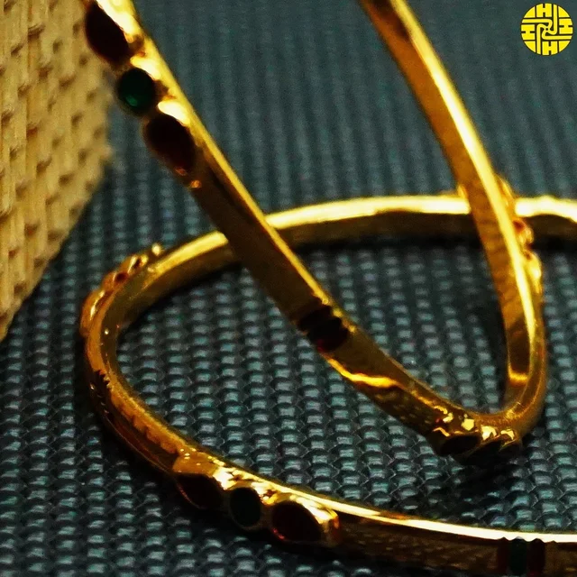 HJ High Gold Plating Designer Bangles Hmb 032a - Multi, Gold Plating, 2.6