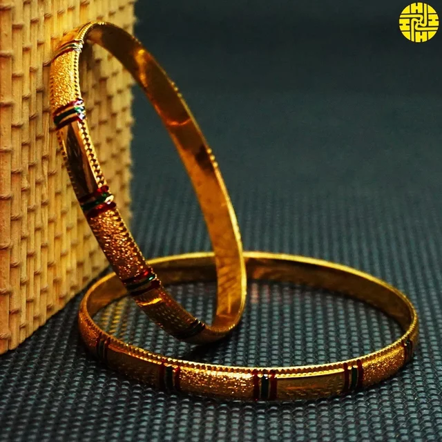 HJ High Gold Plating Designer Bangles Hmb 035a - Multi, Gold Plating, 2.4