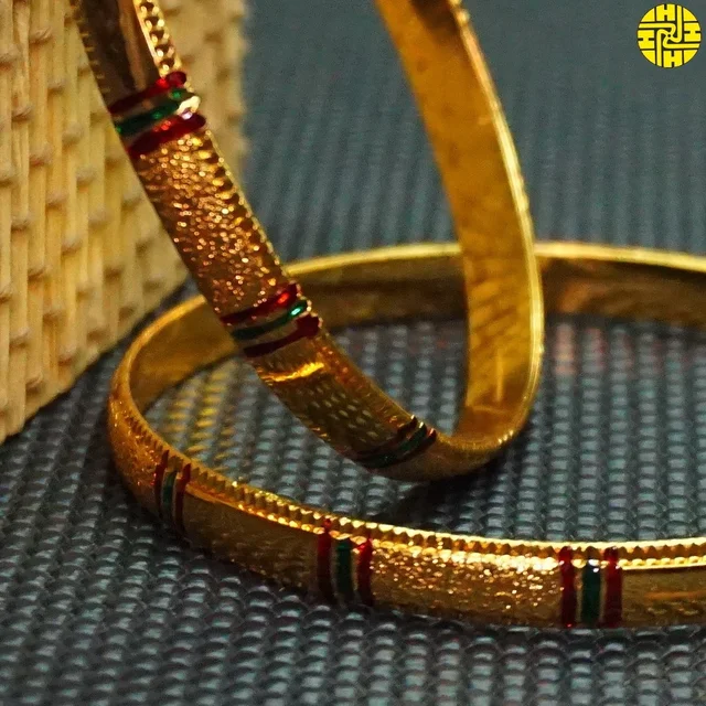 HJ High Gold Plating Designer Bangles Hmb 035a - Multi, Gold Plating, 2.4