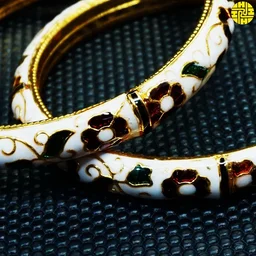 HJ High Gold Plating Designer Bangles Hmb - 059a We - Multi (white), Gold Plating, 2.4