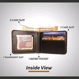 Men's Personalized Wallet BROWN COLOR ,  Customized Slim Stylish Leather Purse with Name & Charm , Unique Birthday Anniversary Gift for Men Boy Love Husband Employees Clients 