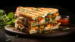 CHEESE LOADED PANEER TIKKA SANDWICH