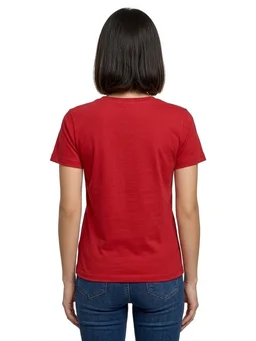 Storm Valor Women's Maroon "California 99" Varsity Printed T-Shirt | Daily Wear 160 GSM Polycotton Tee - L, Maroon
