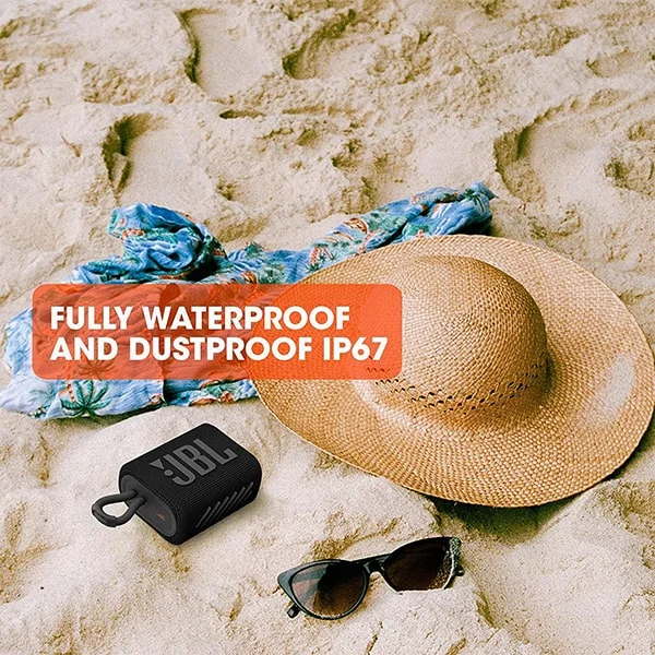 JBL GO3 Ultra Portable IP67 Water & Dustproof Bluetooth Speaker - Grey - Grey