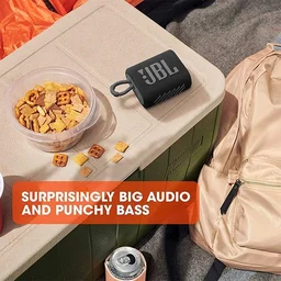 JBL GO3 Ultra Portable IP67 Water & Dustproof Bluetooth Speaker - Grey - Grey