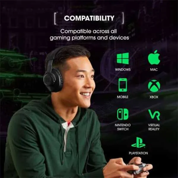 JBL Quantum 100 Wired Over-Ear Gaming Headset With Mic