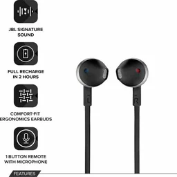 JBL T205BT Wireless Bluetooth in Ear Neckband Headphones with Mic