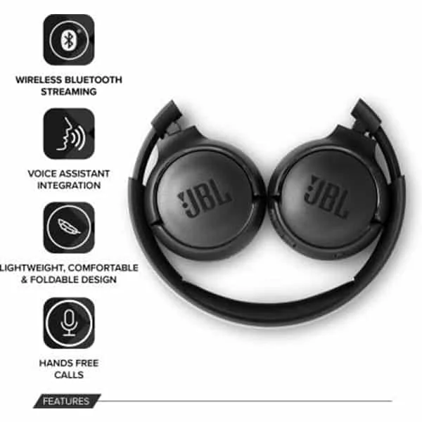 JBL Tune 500BT Wireless On-Ear Headphones with Mic - Blue - Blue