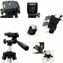 Portable and Foldable Metal 3110 Tripod With Mobile Clip Holder Bracket