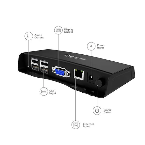 Quantum QHM6056B Thin Client with 1 GHz Dual-Core (A7) Processor, 512 MB RAM with 4GB ROM (Black)