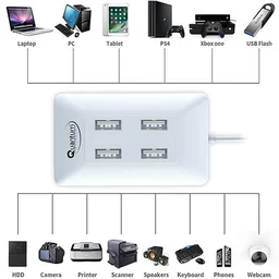 Quantum QHM6633 4-Port Hi-Speed USB Hub (Multicolor)