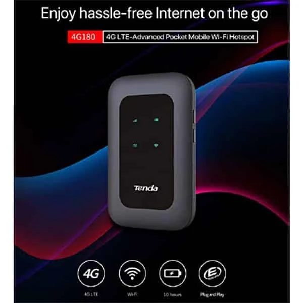 Tenda 4G180 4G LTE Advanced 150MBPS Pocket Mobile Wi-Fi Hotspot Device