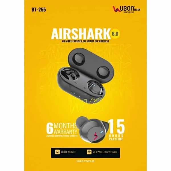 Ubon BT-255 AIRSHARK Wireless Earbuds