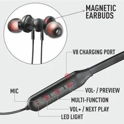 Ubon UBON BT-5100 Wireless Neckband in-Ear Bluetooth Earphones with Mic (Black)