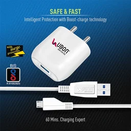 Ubon CH-58 2.4A Mobile Charger with Detachable Cable