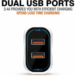 Ubon CH-600 5 W 3.4 A Multiport Mobile Charger with Detachable Cable (White, Cable Included)