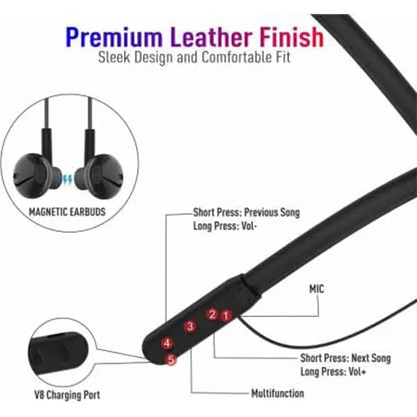 Ubon CL-60 Built-in Magnetic Earbuds Bluetooth Headset