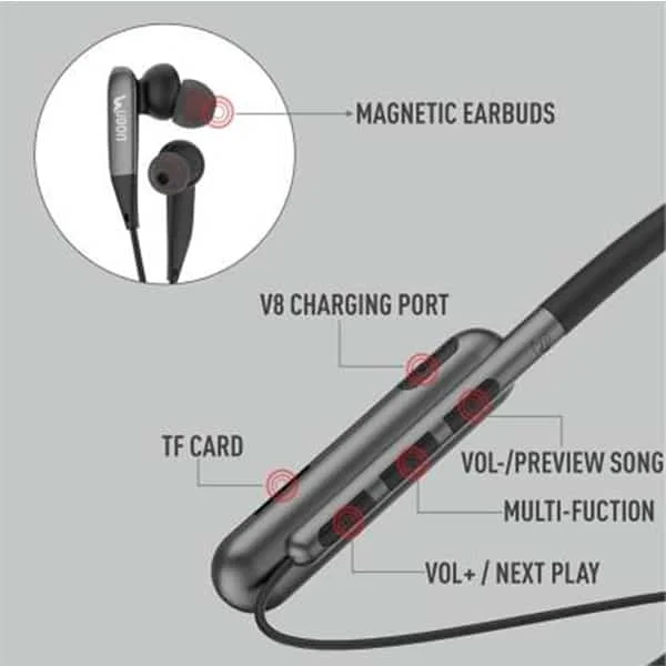 Ubon CL-70 Wireless Bluetooth Neckband I Built-in TF-card Player Bluetooth Headset